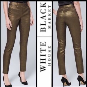 White House Black Market Gold Ankle Pants